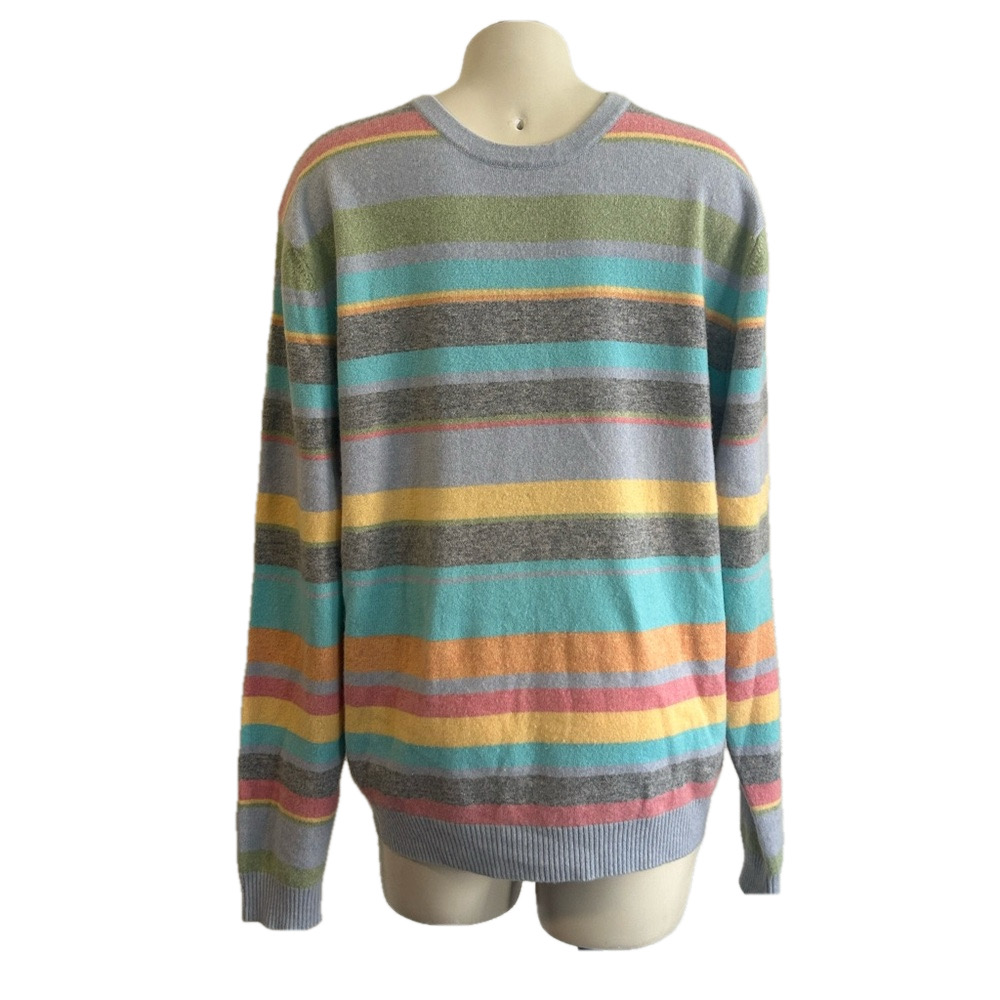 Grand Thomas 2 ply 100% cashmere striped sweater L